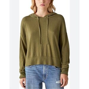 NWT Lucky Brand Cloud soft pullover hooded sweater winter moss green XL